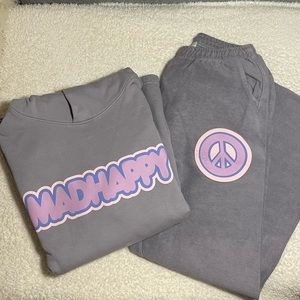 Madhappy bubblegum universal purple sweatshirt and sweatpants